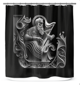 Elegant shower curtain with Motown Mist design enhancing bathroom aesthetics